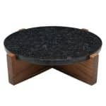 MARBLE FOOTED PLATTER ROUND BLACK 38X11.5CM ESPIEL