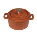 VOLCANO CAST IRON ENAMELED SAUCE POT 10X8CM 25CL RED CERAMIC ESPIEL