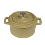 VOLCANO CAST IRON ENAMELED SAUCE POT 10X8CM 25CL GREEN KHAKI ESPIEL