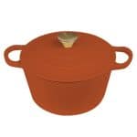 VOLCANO CAST IRON ENAMELED SAUCE POT 23X18CM 3.8L RED CERAMIC ESPIEL