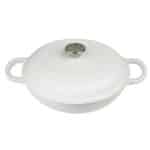 VOLCANO CAST IRON ENAMELED CASSEROLE POT 27X12CM 2.2L WHITE ESPIEL