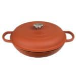 VOLCANO CAST IRON ENAMELED CASSEROLE POT 27X12CM 2.2L RED CERAMIC ESPIEL