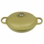 VOLCANO CAST IRON ENAMELED CASSEROLE POT 27X12CM 2.2L GREEN KHAKI ESPIEL