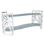 BUFFET FOOD DISPLAY STAND WHITE WITH TWO REMOVABLE GLASS SHELVES NIAGARA BLUE 95X31X40CM - BY ORDER