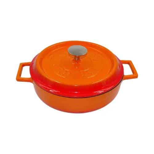 COO-AGN-COGHSRP10628O.jpg SLOWCOOK CAST IRON ENAMELED CASSEROLE POT 28X6CM ORANGE AGNELLI - ITALY - Image 1