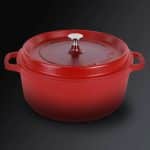 ALUCHEF HIGH ROUND CASSEROLE POT WITH LID 28X12CM 6.8L RED