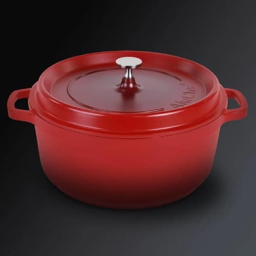 BUF-ALU-AP-2800-08.jpg ALUCHEF HIGH ROUND CASSEROLE POT WITH LID 28X12CM 6.8L RED - Image 1