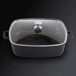 ALUCHEF SHALLOW SQUARE CASSEROLE POT WITH GLASS LID 28X7.2CM 5.6L BLACK