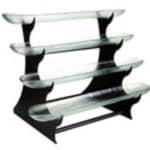 BUFFET TIERED STAND SET WITH 4 BOAT GLASS BOWLS 61X45X49CM - BY ORDER