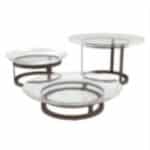 BUFFET STAND 63X60X19CM SET OF 3 RISERS WITH VARIOUS SHAPES GLASS BOWLS - BY ORDER
