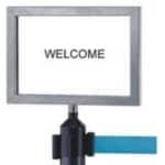 RAILING STAND TOP SIGN FRAME 33X24CM FOR BELT STATION SILVER UNIQUE