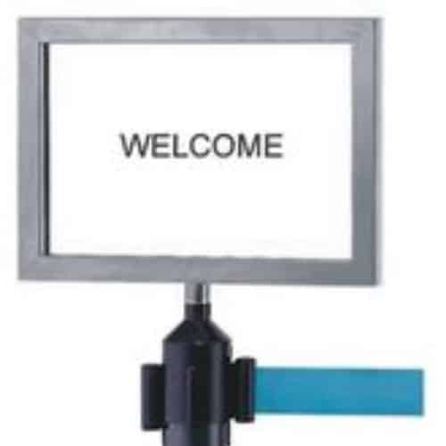 HOT-RNT-3153.jpg RAILING STAND TOP SIGN FRAME 33X24CM FOR BELT STATION SILVER UNIQUE - Image 1