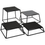 BUFFET RISER STAND WIRE PYRAMID SQUARE SET 4SIZES BLACK POWDER COATING ST/STEEL TABLETOP