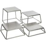 BUFFET RISER STAND WIRE PYRAMID SQUARE SET 4SIZES ST/STEEL TABLETOP