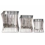 BUFFET RISER STAND SQUARE SET 3SIZES ST/STEEL TABLETOP