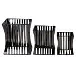 BUFFET RISER STAND SQUARE SET 3SIZES BLACK POWDER COATING ST/STEEL TABLETOP