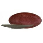 SOUL STONEWARE RED GREY PLATTER OVAL 30.5X15.2X4CM ESPIEL