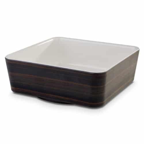 BUF-PAD-15217.jpg MELAMINE BOWL SQUARE OAK DECOR 24X24X9CM PADERNO ITALY - BY ORDER - Image 1