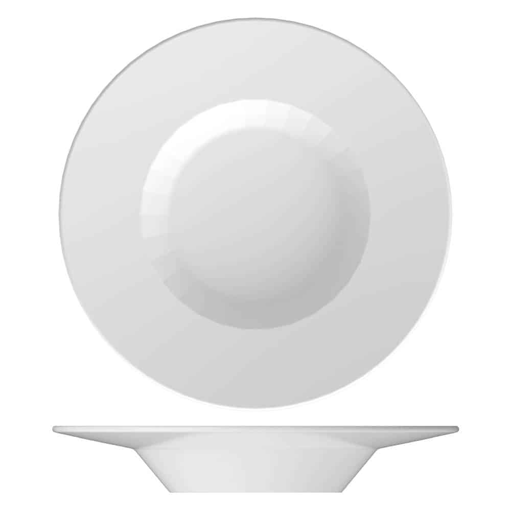 CRO-BAU-761926.jpg EDGE WHITE DEEP 26CM PLATE WITH RIM BAUSCHER GERMANY - Image 1