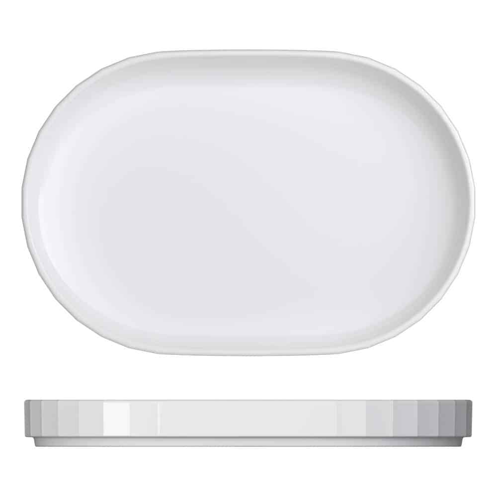 CRO-BAU-762624.jpg EDGE WHITE STEP 24X16CM PLATTER BAUSCHER GERMANY - Image 1