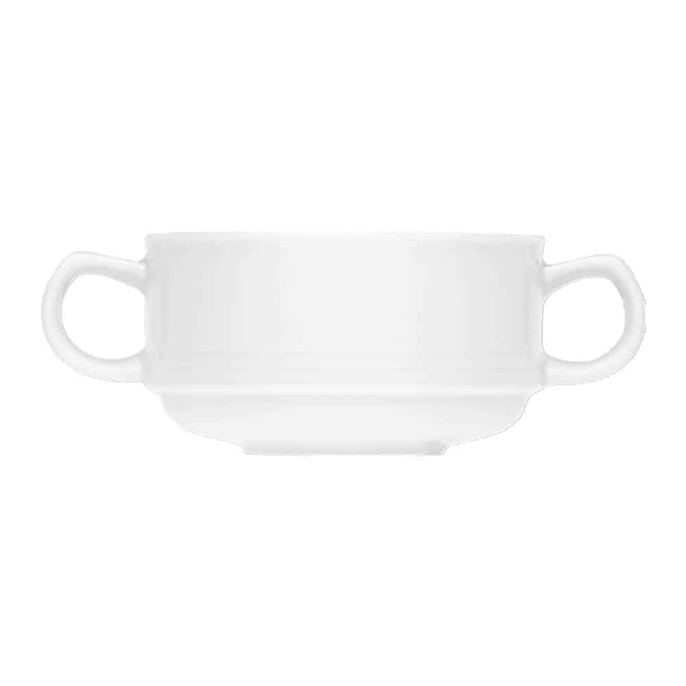 CRO-BAU-802727.jpg DIALOG EMBOSSED BOWL 10X5CM SOUP STACKABLE WITH HANDLES BAUSCHER GERMANY - Image 1