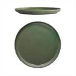 WINGS PORCELAIN PLATE ROUND OLIVE GREEN MATT 20.5CM 15-044 TABLETOP