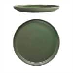 WINGS PORCELAIN PLATE ROUND OLIVE GREEN MATT 26.5CM 15-042 TABLETOP