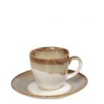 ESSENTIALS REACTIVE BEIGE ESPRESSO CUP AND SAUCER 9CL STONEWARE ESPIEL