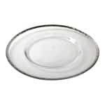 UNDERPLATE PRESENTATION GLASS SILVER RIM 33CM ESPIEL