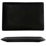 VOLCANIC RECTANGULAR PLATTER 31X21CM BLACK PORCELAIN TABLETOP