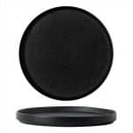 VOLCANIC STEP PLATE 27CM BLACK PORCELAINE TABLETOP