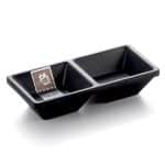 MELAMINE DOUBLE MINI SQUARE SAUCE DIP 13X6.5X2.6CM BLACK 08505350 TABLETOP