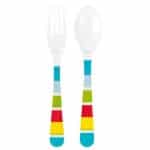 KIDS MELAMINE FORK AND SPOON SET 19X3.5CM COLORFUL PADERNO
