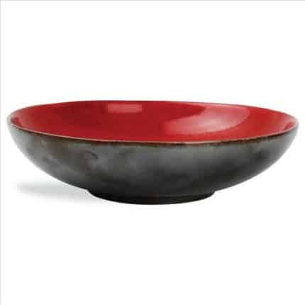 MIX PASTA PLATE 22X5.5CM RED/SILVER CHIC BELGIUM