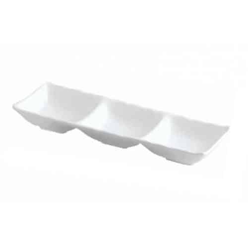 BUF-BAS-K1031WH.jpg MELAMINE ALASKA WHITE TRIPLE DIP 26.5X8.9CM UNIQUE - Image 1