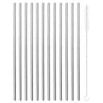 COCKTAIL STRAW S/S STRAIGHT 6MM 12PCS SET WITH BRUSH CLEANER PADERNO ITALY - BY ORDER