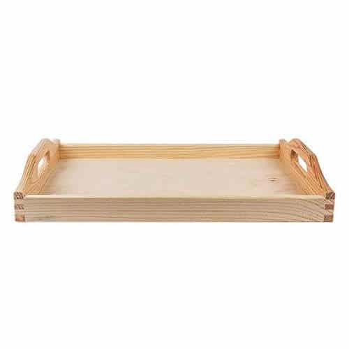 BWC-UNI-100-410.jpg SVET SERVING TRAY WOOD 60X40X5CM OAK WITH OVAL HANDLE UNIQUE - Image 1