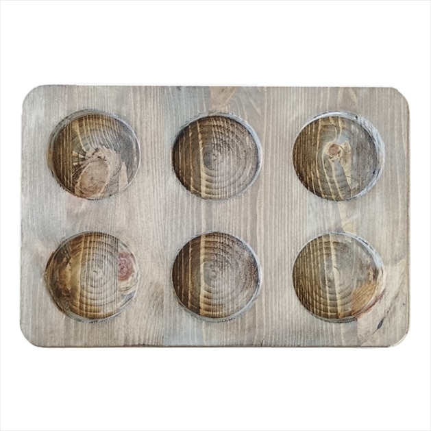 BWC-UNI-855.jpg WOOD 6 HOLES 11CM 30X25CM UNIQUE - Image 1