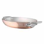 BY ORDER - COPPER WITH INOX HANDLES OVAL PAN 30X20X4CM MAUVIEL FRANCE