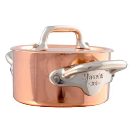 BY ORDER - COPPER WITH INOX HANDLES MINI COCOTTE WITH LID 9X5CM 30CL MAUVIEL FRANCE