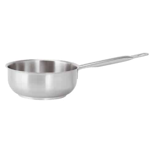 COO-PAD-11013-24.jpg COOKWARE PROFESSIONAL 18-10 INOX SERIES 1000 CURVED SAUTE PAN 24X8.5XCM 3.3L PADERNO MADE IN ITALY - Image 1