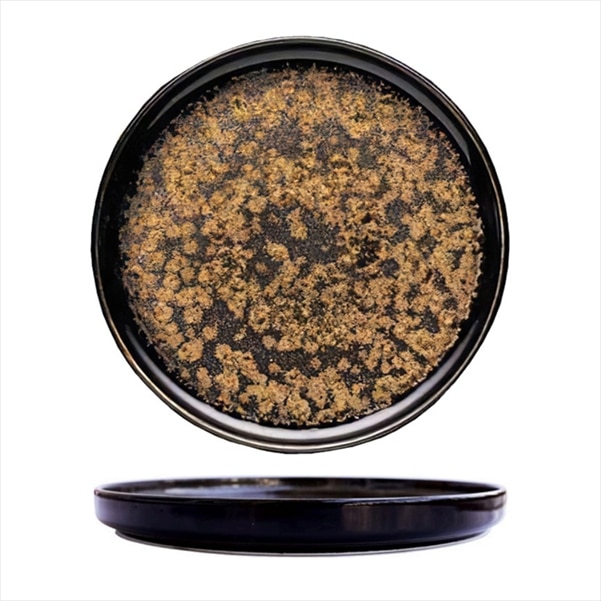 CRO-EGP-27-06-469.jpg ILLUSION STEP PLATE 27CM BROWN GOLD TABLETOP - BY ORDER - Image 1