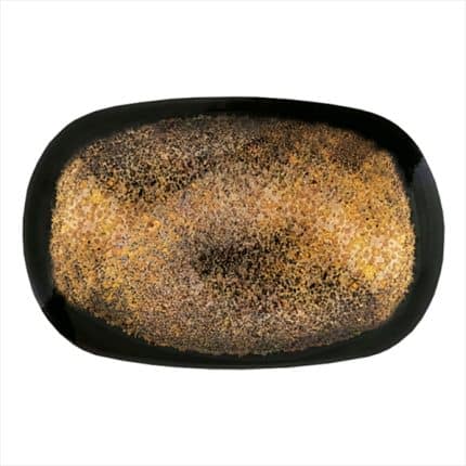 ILLUSION STEP OVAL PLATTER 36CM BROWN GOLD TABLETOP - BY ORDER