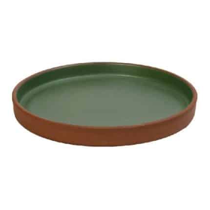 AIDA STONEWARE FLAT PLATE GREEN 21X2.5CM ESPIEL - DISCONTINUED