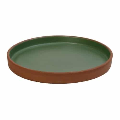 CRO-ESP-HEV108.jpg AIDA STONEWARE FLAT PLATE GREEN 21X2.5CM ESPIEL - DISCONTINUED - Image 1
