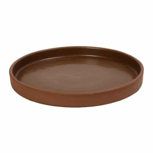 CRO-ESP-HEV208.jpg AIDA STONEWARE FLAT PLATE BROWN 21X2.5CM ESPIEL - DISCONTINUED - Image 1