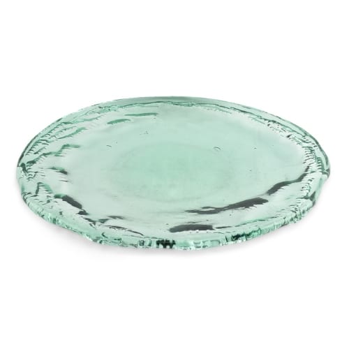CRO-F2D-614304.jpg ECOVITRA GLASS GREEN SERVING DISH ROUND FLAT 39X2.5CM F2D - DISCONTINUED - Image 1