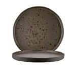 LE COQ STONEWARE PHOBOS DINNER PLATE 26.5CM BROWN WITH BROWN DOTS - DISCONTINUED