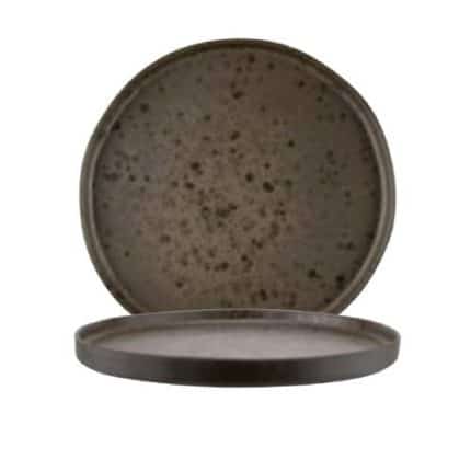 LE COQ STONEWARE PHOBOS DINNER PLATE 26.5CM BROWN WITH BROWN DOTS - DISCONTINUED