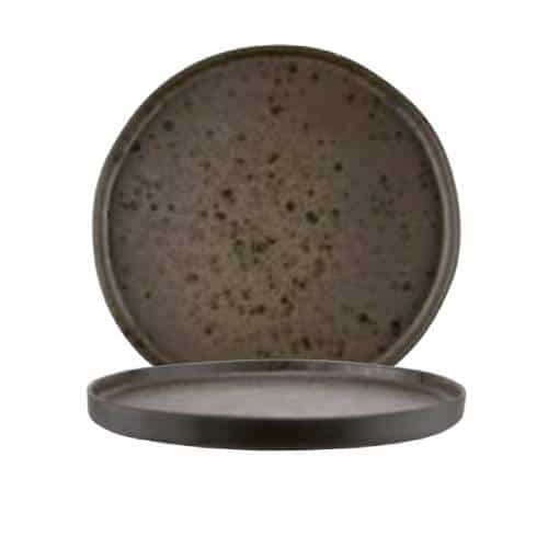 CRO-ILS-019MA003265.jpg LE COQ STONEWARE PHOBOS DINNER PLATE 26.5CM BROWN WITH BROWN DOTS - DISCONTINUED - Image 1